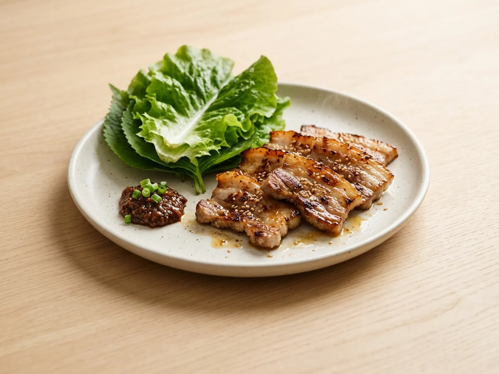 Samgyeopsal & Ssam Platter (Grilled Pork Belly Wraps)